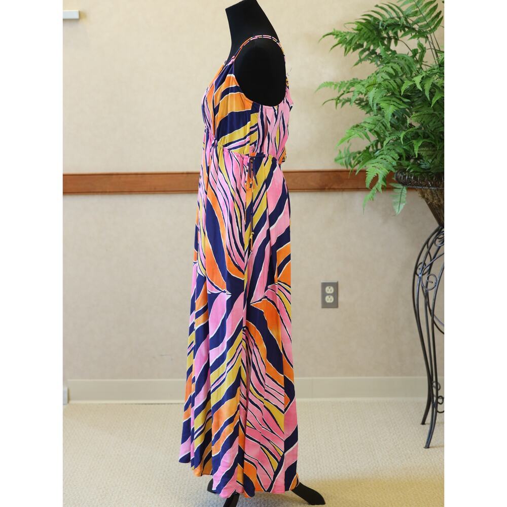 Maeve Anthro Wide Leg Jumpsuit Romper Pink Orange Palazzo Coastal Boho New - Picture 6 of 16